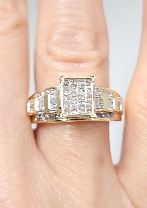 10K Gold Genuine Diamon 1/8 buy Carat Princess Cut