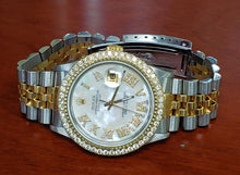 Load image into Gallery viewer, 36m Rolex Datejust Two Tone Jubilee Diamond Mother of Pearl Bezel Quickset 16013
