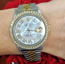 Load image into Gallery viewer, 36m Rolex Datejust Two Tone Jubilee Diamond Mother of Pearl Bezel Quickset 16013
