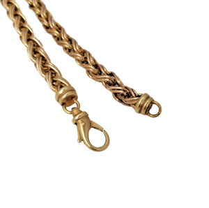 14k Yellow Gold 6mm Snake Weave Link Long Necklace 24"