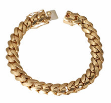 Load image into Gallery viewer, Mens 10k Yellow Gold Solid Heavy Cuban Link Bracelet 11mm 8 1/4&quot;
