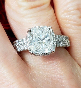3.01ct Princess Cut Diamond Engagement Ring in Platinum (SI1/J)