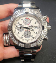 Load image into Gallery viewer, 49mm Breitling Factory Original Diamond Super Avenger II Chronometer A13371 Watch
