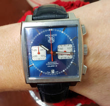 Load image into Gallery viewer, 39mm Tag Heuer Monaco Stainless Steel Chronograph Calibre 12 Date CAW2111 Watch
