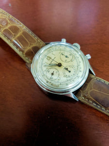 Super Rare 37mm Vintage Longines Chronograph Stainless Steel Manual Wind Watch