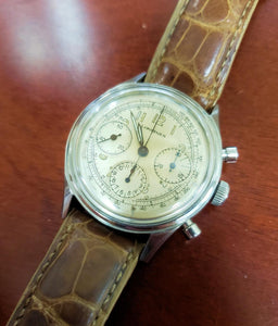 Super Rare 37mm Vintage Longines Chronograph Stainless Steel Manual Wind Watch