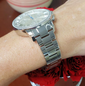 35mm Tiffany & Co Atlas Chronograph Stainless Steel Diamond Roman Numeral Watch