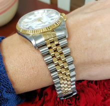 Load image into Gallery viewer, 36mm Rolex Datejust Two Tone 18k Stainless Steel Jubilee Auto White Diamond 16233

