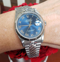 Load image into Gallery viewer, 36mm 1996 Rolex Datejust Stainless Steel 18k Gold Jubilee Auto Blue Roman 16234
