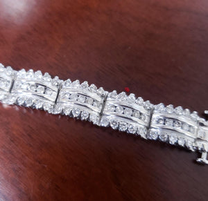 6.00ct Diamond Convex 9mm Tennis Bracelet in 14k White Gold