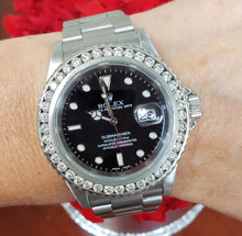 Load image into Gallery viewer, 40mm Rolex Submariner Diamond Bezel Black Dial Oyster Stainless Steel 16610 T
