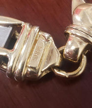 Load image into Gallery viewer, Mens 10k Yellow &amp; White Gold Two Tone Bar Link Bracelet 9&quot; 34.5g
