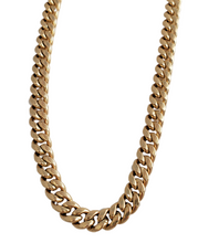 Load image into Gallery viewer, Mens 10K Yellow Gold 7.5mm Hollow Cuban Link Necklace Chain 27&quot;
