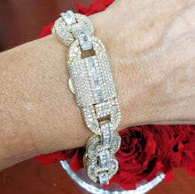 Load image into Gallery viewer, Mens 25ct T.W. Baguette &amp; Round Diamond 14k White &amp; Yellow Gold Bracelet
