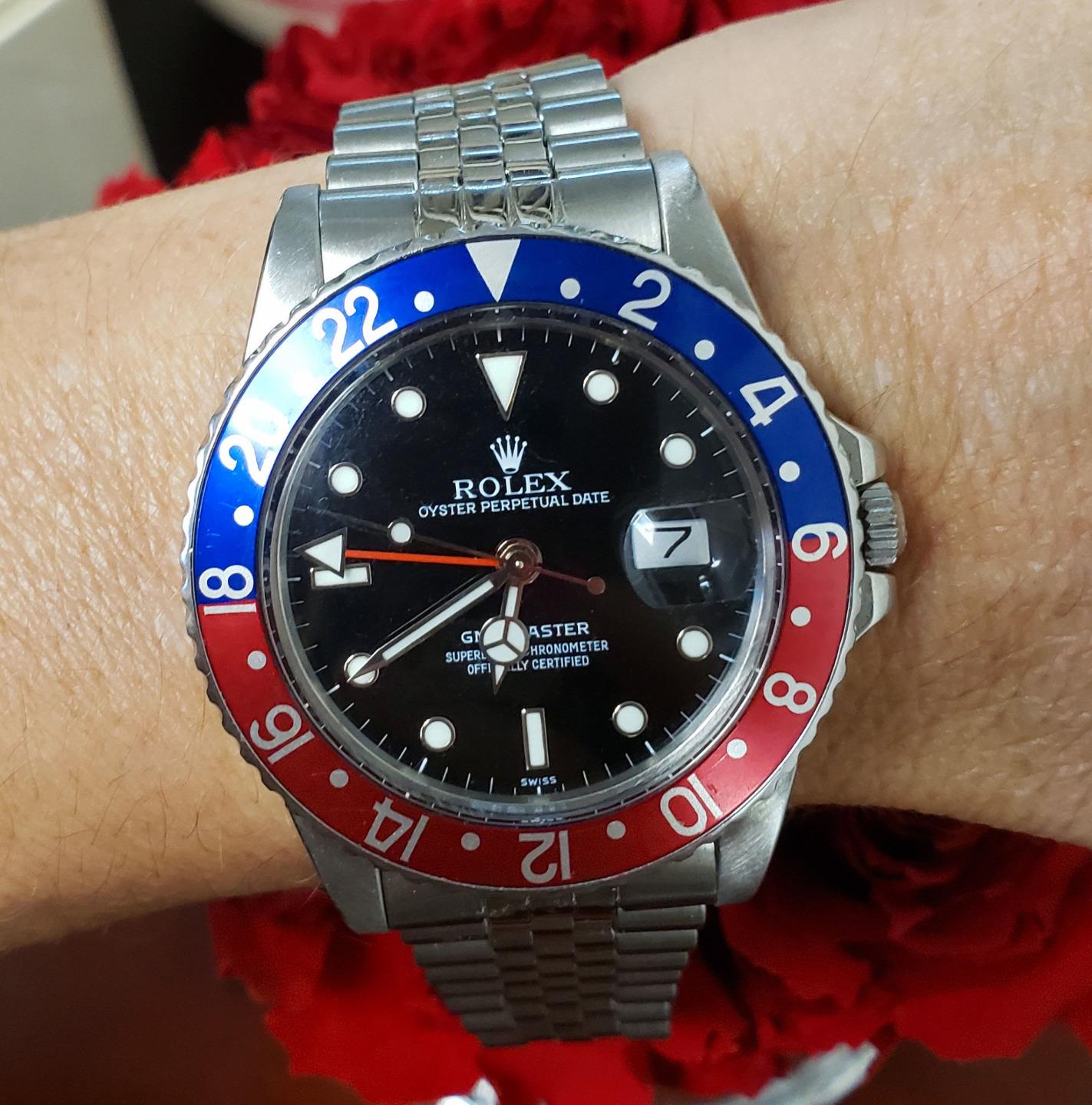 40mm Rolex GMT Master Pepsi Blue Red Bezel Stainless Steel Jubilee 1 Sumpters Jewelry