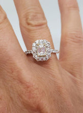 Load image into Gallery viewer, 1.50ct Diamond Emerald Cut Halo Engagement Ring In 14k Yellow Gold
