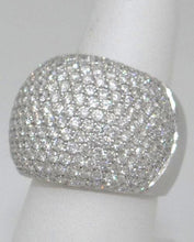 Load image into Gallery viewer, 750 18K WHITE GOLD 4.00ct PAVE DIAMOND WIDE BAND DOME STATEMENT RING
