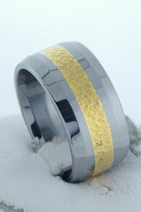 Tungsten 22k Gold Two Tone Wedding Band Ring