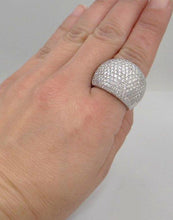 Load image into Gallery viewer, 750 18K WHITE GOLD 4.00ct PAVE DIAMOND WIDE BAND DOME STATEMENT RING
