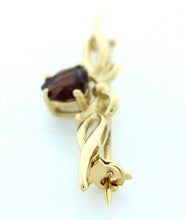 Load image into Gallery viewer, 14k Yellow Gold 1.00ct 6mm Heart Garnet January Bow Ribbon Pin Brooch
