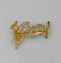 Load image into Gallery viewer, 18k Yellow Gold Diamond Ruby Coral Turquoise Clown Violinist Pin Brooch
