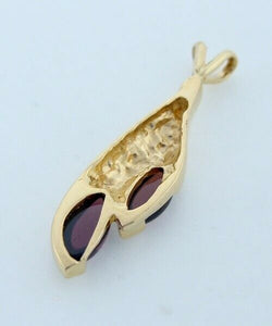 14k Gold Pink Oval Cabochon Cubic Zirconia Pendant