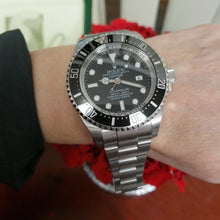 Load and play video in Gallery viewer, Complete 44mm Rolex DeepSea Sea-Dweller Black Ceramic Stainless Steel 116660
