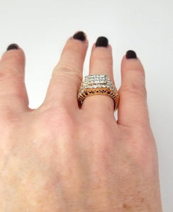 14k Yellow Gold 2.00ct Princess Cut Round Diamond Invisible Set Engagement Ring