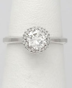 18k Tacori .72ct T.W. Round Diamond Halo Solitaire Engagement Ring