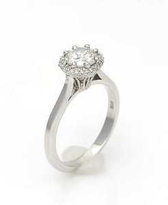 18k Tacori .72ct T.W. Round Diamond Halo Solitaire Engagement Ring