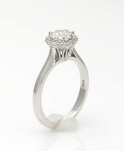 18k Tacori .72ct T.W. Round Diamond Halo Solitaire Engagement Ring