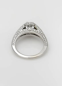 1.00 Ct Tw. Pear Diamond Halo Split Shank Engagement Ring In 14k White Gold