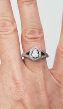 Load image into Gallery viewer, 1.00 Ct Tw. Pear Diamond Halo Split Shank Engagement Ring In 14k White Gold
