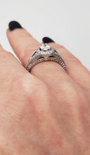 Load image into Gallery viewer, 1.00 Ct Tw. Pear Diamond Halo Split Shank Engagement Ring In 14k White Gold
