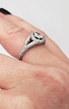 Load image into Gallery viewer, 1.00 Ct Tw. Pear Diamond Halo Split Shank Engagement Ring In 14k White Gold
