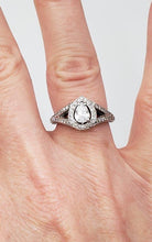 Load image into Gallery viewer, 1.00 Ct Tw. Pear Diamond Halo Split Shank Engagement Ring In 14k White Gold
