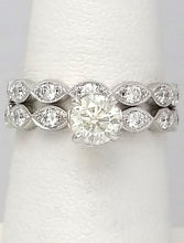 Load image into Gallery viewer, 1.27ctw Round Diamond Engagement Bridal Set In 18k White Gold
