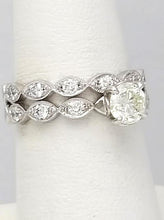 Load image into Gallery viewer, 1.27ctw Round Diamond Engagement Bridal Set In 18k White Gold
