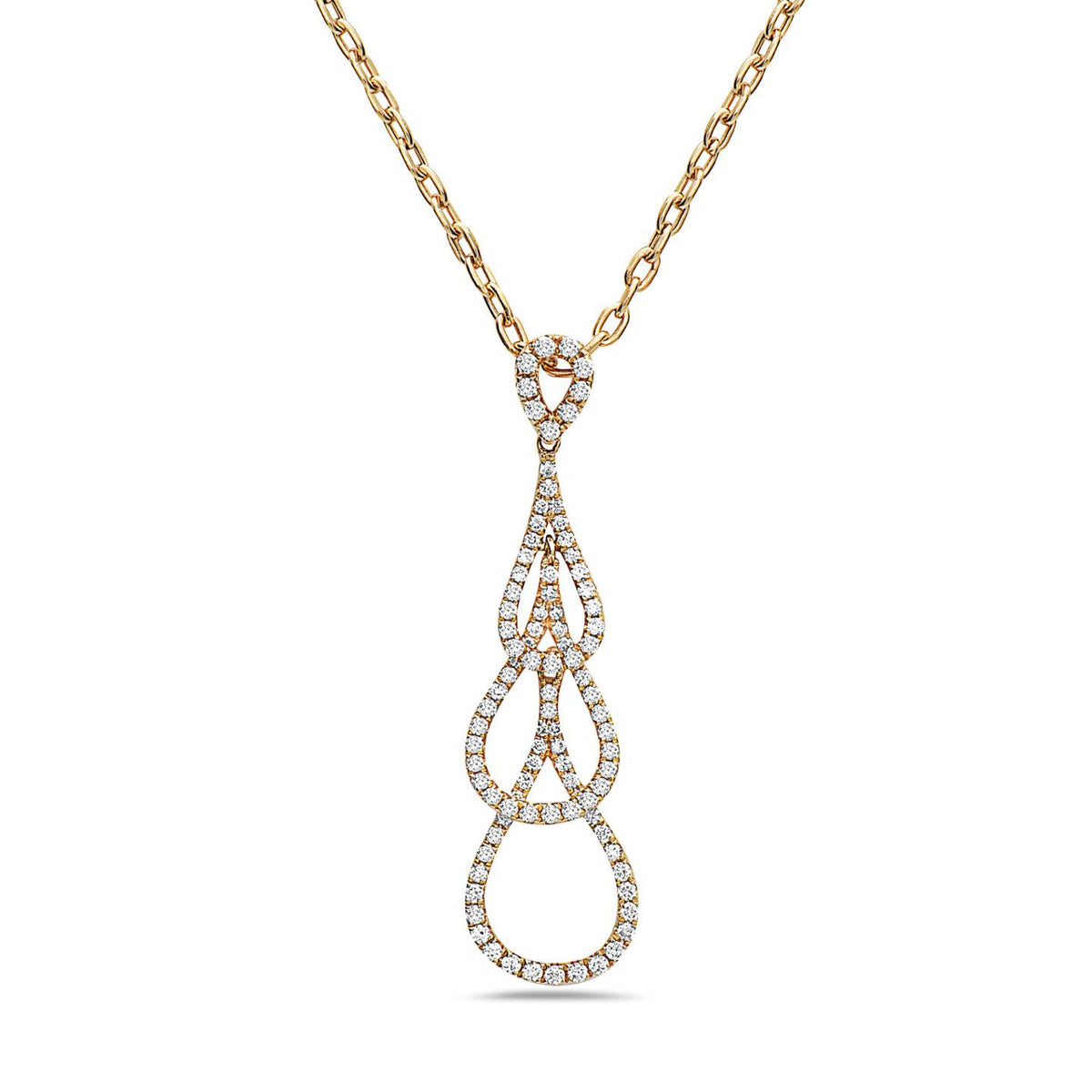 Afarin Collection .47ct Diamond Dangle Triple Drop Pendant 750 18K Yel ...