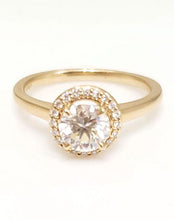 Load image into Gallery viewer, 1.00ct Round Diamond Halo Engagement Ring In 14k Yellow Gold
