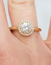 Load image into Gallery viewer, 1.00ct Round Diamond Halo Engagement Ring In 14k Yellow Gold
