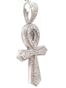 3.00ct T.W. Diamond Large Ankh Cross In 10k White Gold