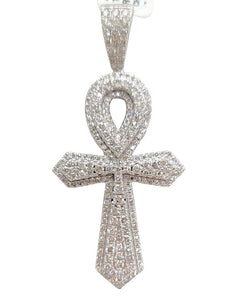 3.00ct T.W. Diamond Large Ankh Cross In 10k White Gold