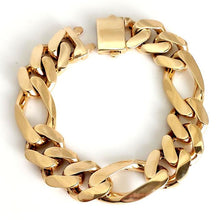 Load image into Gallery viewer, 14k Yellow Gold 14mm Hollow Figaro Bracelet 7 1/4&quot;
