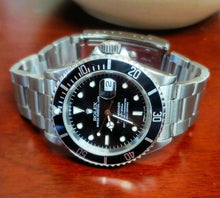 Load image into Gallery viewer, 40mm Rolex Submariner Stainless Oyster 16610 Automatic Black on Black Watch
