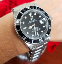 Load image into Gallery viewer, 40mm Rolex Submariner Stainless Oyster 16610 Automatic Black on Black Watch
