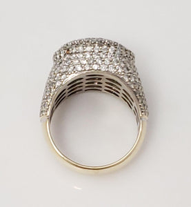 Mens 5.00ct Diamond Round XL Ring in 10k Yellow Gold