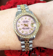 Load image into Gallery viewer, 1978 Rolex Datejust 26mm Two Tone Jubilee Pink Diamond MOP Diamond Bezel 6917
