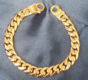 Mens 14k Yellow Gold 10mm Cuban Link Bracelet 53.5g 8 1/2"