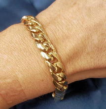 Load image into Gallery viewer, Mens 14k Yellow Gold 10mm Cuban Link Bracelet 53.5g 8 1/2&quot;
